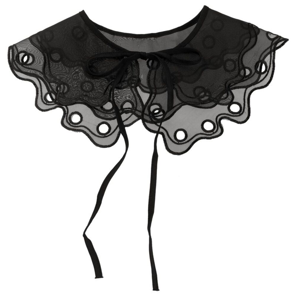 Detachable Fake Collar Semi-Sheer Embroidery Mini Cape Neck Ruff Dickey Collar